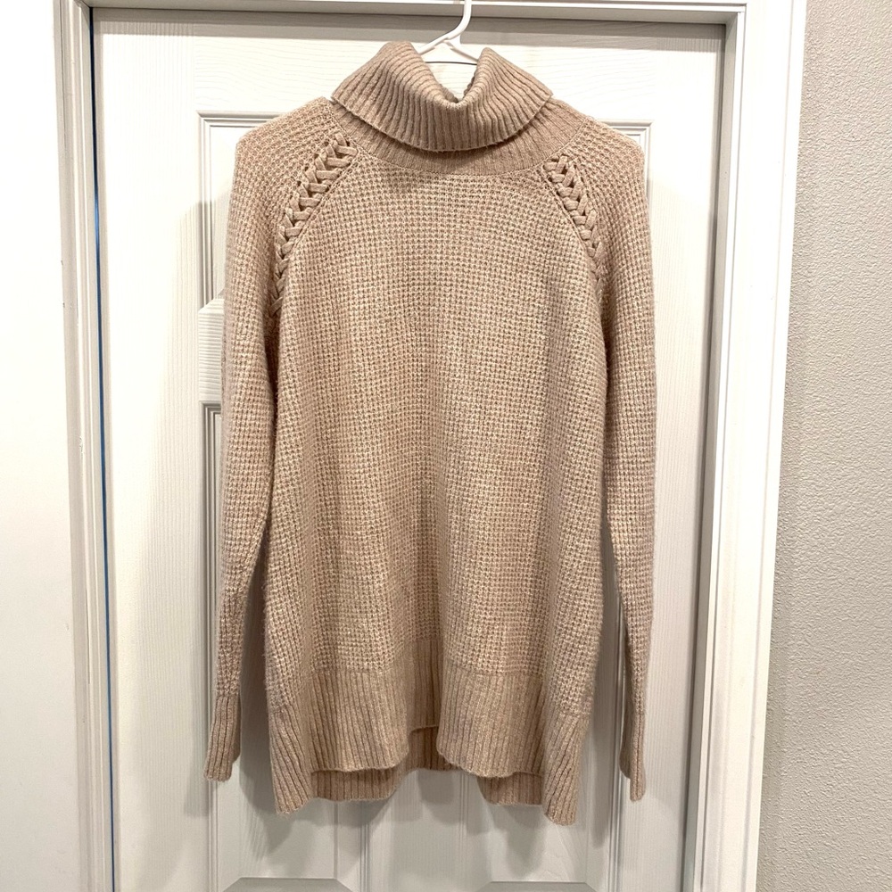 American Eagle Outfitters Cream Turtleneck Sweater